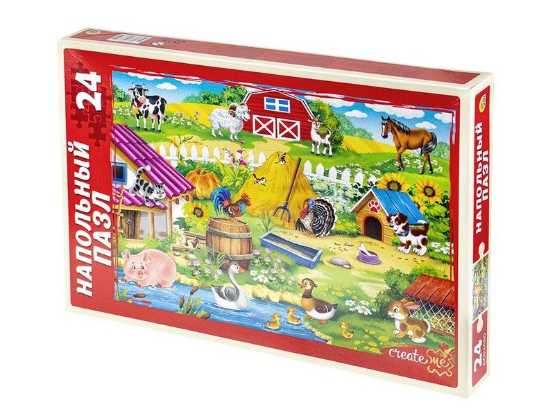 ПАЗЛЫ НАПОЛЬНЫЕ 24 элемента. НА ФЕРМЕ (поле 660х480мм)