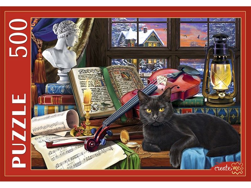 ПАЗЛЫ 500 элементов. КОТ И ВЕЧЕРНИЙ НАТЮРМОРТ