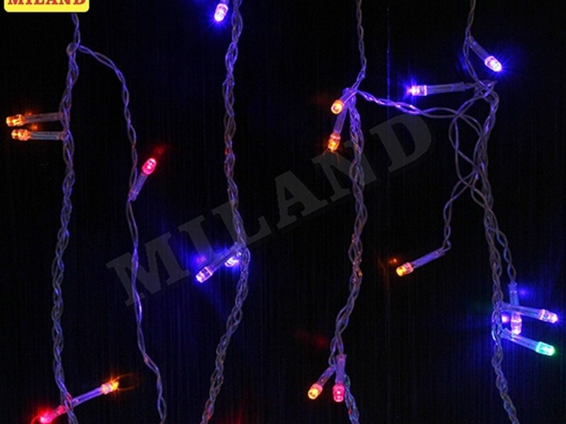 Гирлянда ЗАНАВЕС 1.4*1.4 м, 80 разноцветных ламп, прозрачная нить, 8 режимов НУ-4630