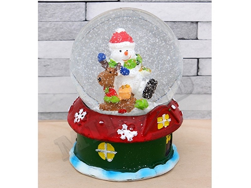 Водяной шар "Снеговик с подарками" 6,5 см Т-9880