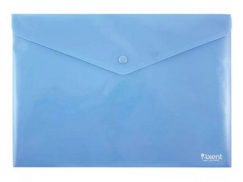 Папка-конверт А4 «AXENT» на кнопке непрозрачная синяя