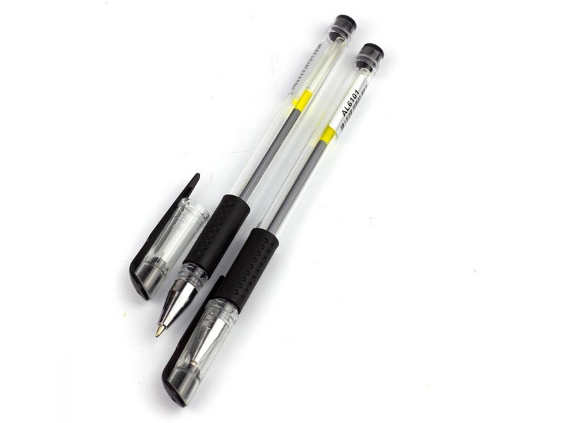 Ручка гелевая «ALINGAR» прозрачный корпус 0,5 мм ЧЕРНАЯ (12шт/уп)