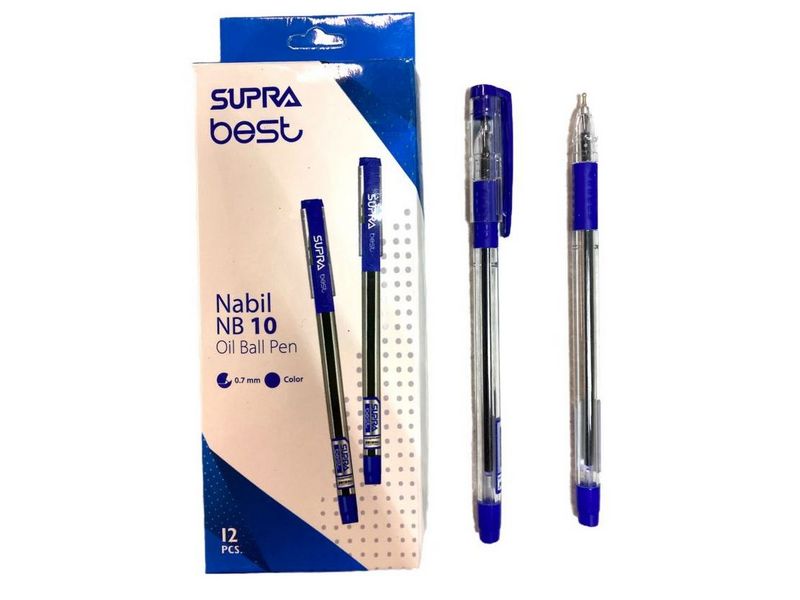 Ручка масляная «SUPRA» прозрачный корпус 0,7 мм СИНЯЯ