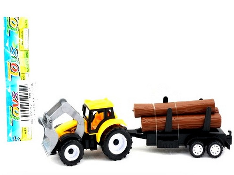 Трактор-лесовоз с прицепом  инерц. 20 см в пак. 669-23