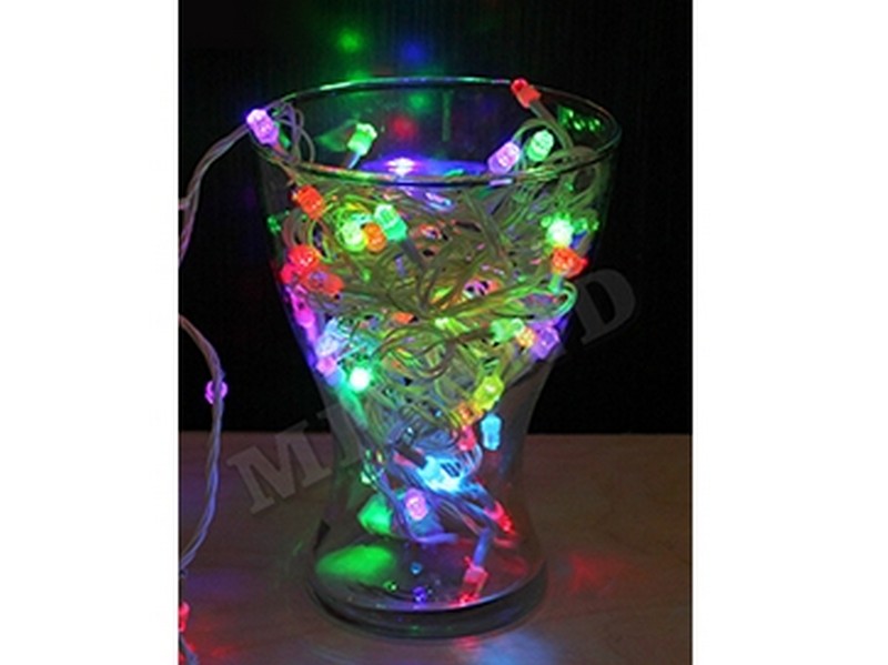 Гирлянда метражная 9 м, 100 разноцветных ламп, белая нить НУ-1006