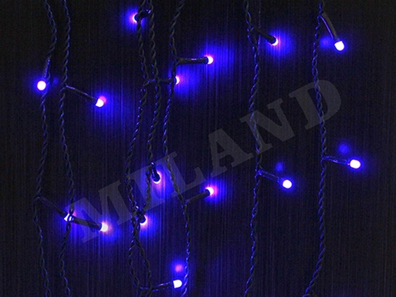 Гирлянда ЗАНАВЕС 3*0.4-0.65 м, 140 синих ламп, тёмная нить, 8 режимов НУ-1013
