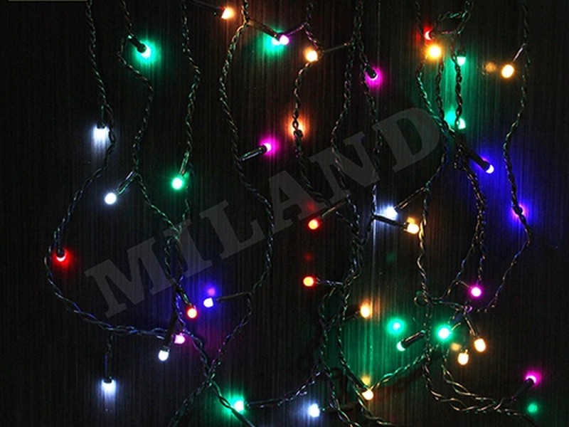 Гирлянда ЗАНАВЕС 3*0.4-0.65 м, 140 разноцветных ламп, тёмная нить, 8 режимов НУ-1015