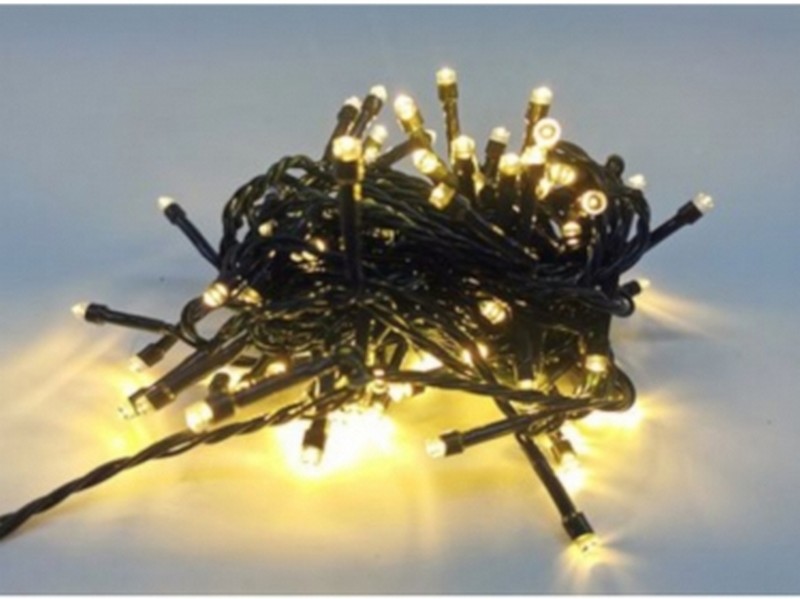 Гирлянда метражная 10 м, 100 белых ламп, тёмная нить, 8 режимов НУ-3669