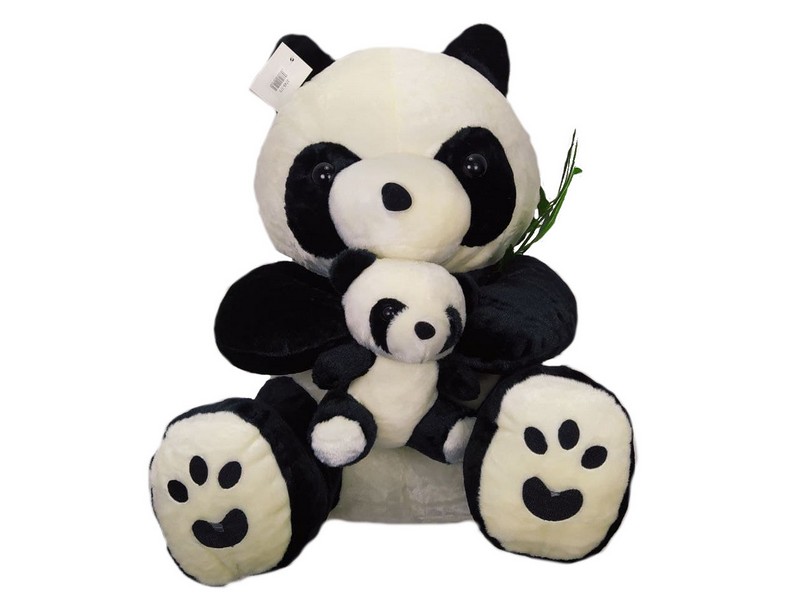 Панда с ребенком 60 см 0749-375