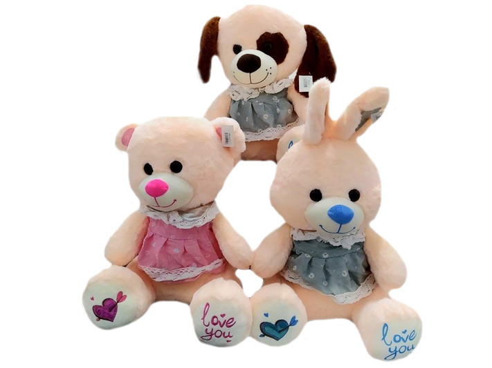 Купить оптом Зоо в платье 60 см SMD2553-1 в Луганске