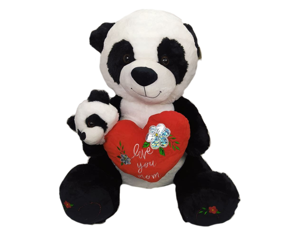 Панда сердце с детенышем 60 см SMD2571-1#