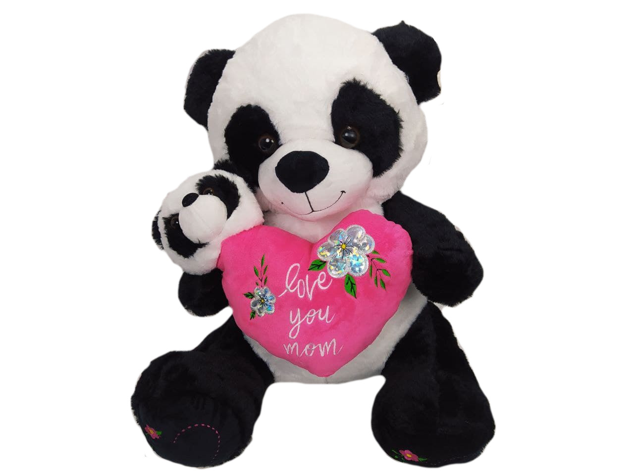 Панда сердце с детенышем 50 см SMD2571-2#