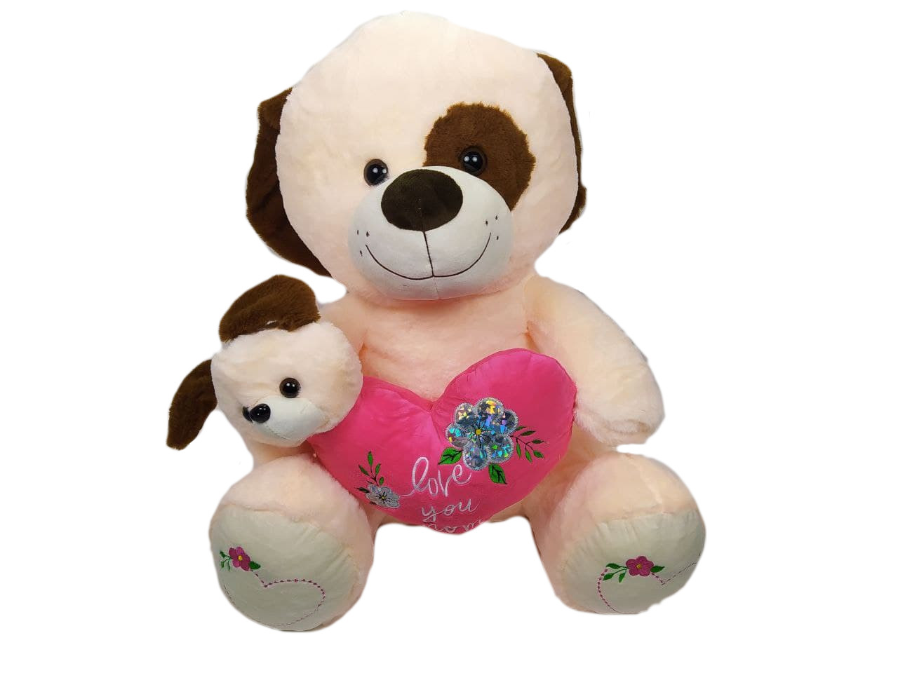 Собака сердце со щенком 60 см SMD2572-1#