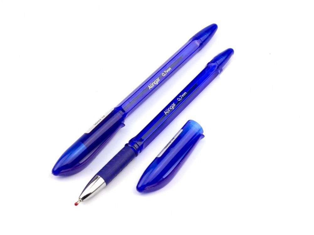 Ручка масляная «ALINGAR» синий корпус 0,7 мм СИНЯЯ (24шт/уп)