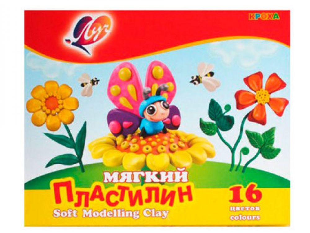 Купить оптом Пластилин восковой мягкий ЛУЧ "КРОХА" 16 цветов в Луганске