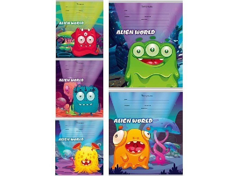 Купить оптом Тетрадь ЛИНИЯ 12л. МИЛЫЕ МОНСТРИКИ-1 (цвет. мелов. обл.) 12-1604 в Луганске