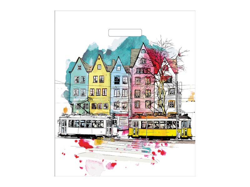 Купить оптом Пакет полиэтиленовый вырубной "ГОРОД" 38*45см в Луганске