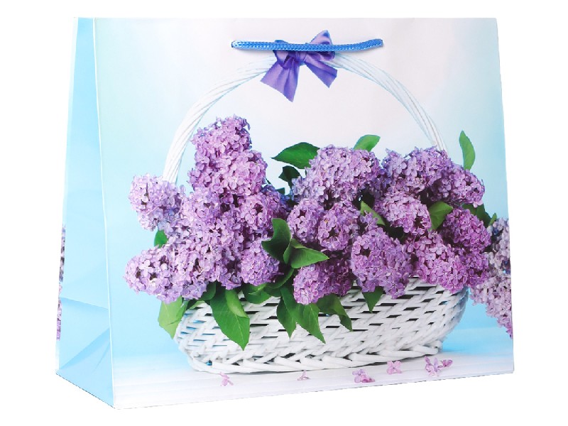 Пакет подарочный «КОРЗИНА СИРЕНИ» 23*18*10см (глян. лам., горизонтальный) ППК-7418