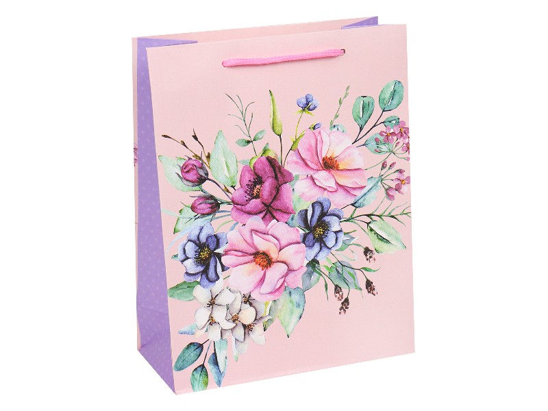 Купить оптом Пакет подарочный «ВЕСЕННИЕ ЦВЕТЫ» персиковый 31*42*12см (мат. лам.) ППК-1961 в Луганске