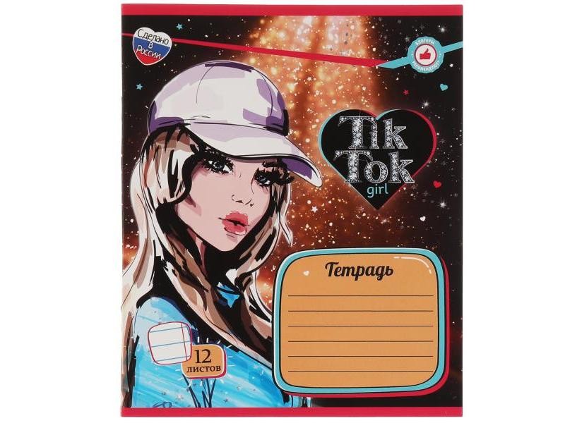 Тетрадь ЛИНИЯ А5 12л. TIK TOK GIRL 69289-TT