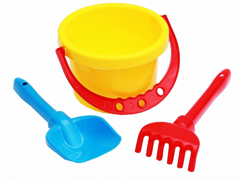 НАБОР №7 (ведро 1л, лопатка 22см, грабли 21см) И-1822