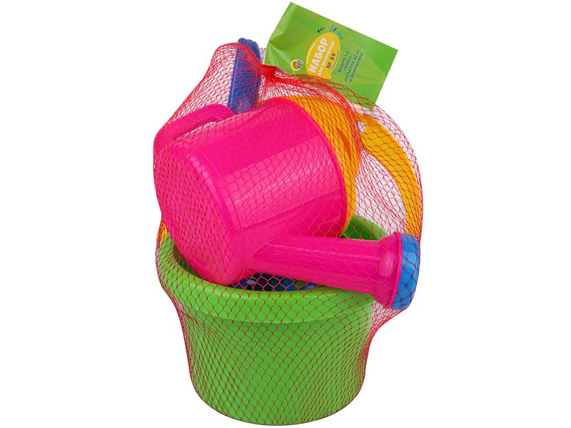 НАБОР №59 (ведро 1л, лейка, лопатка 22см, 4 формочки) ИП-6160