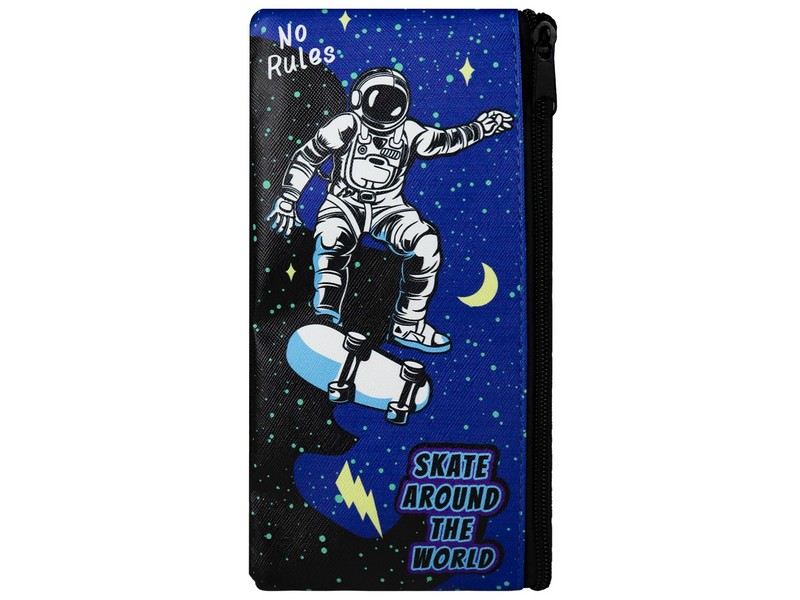 Пенал 2 секции КОСМИЧЕСКИЙ СКЕЙТИНГ 105*205 мм (печать на ткани) ПН-4437