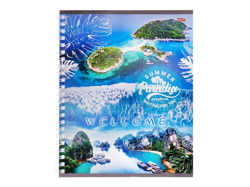 Тетрадь КЛЕТКА 80л. РАЙСКИЕ ОСТРОВА (гребень, цвет. мелов. обл.) 80-5890