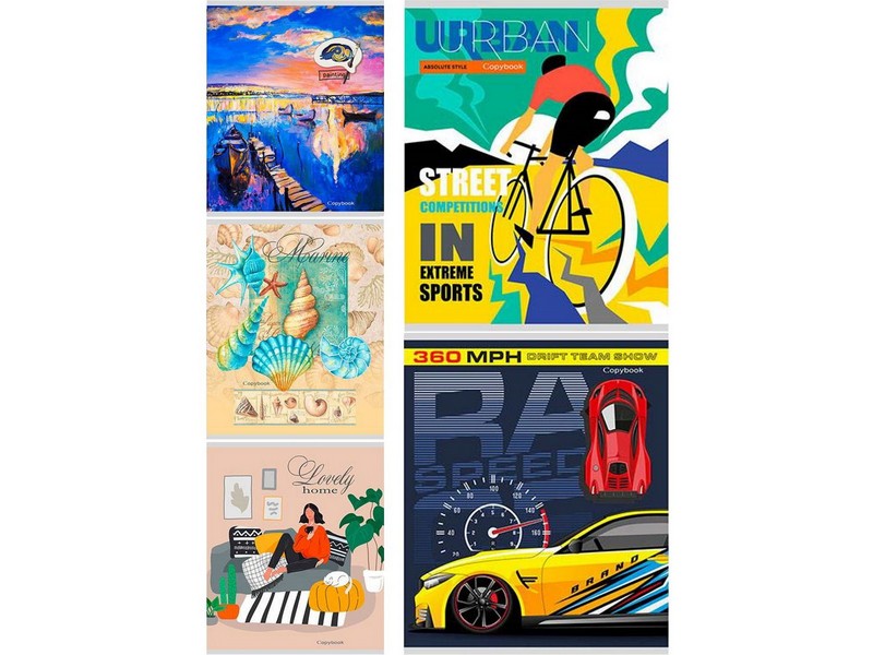 Тетрадь КЛЕТКА 48л. МИКС 2020-1 (цвет. мелов. обл., второй блок) 48-5825