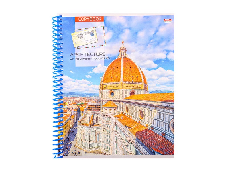Тетрадь КЛЕТКА 96л. ВОСХИТИТЕЛЬНАЯ АРХИТЕКТУРА (спираль, цвет. мелов. обл.) 96-6209