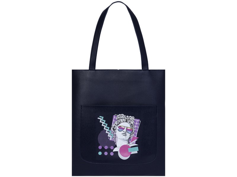 Сумка-шоппер «АБСТРАКЦИЯ» 34,5*31 см (на молнии, кожзам, внешний, внутр. карман)