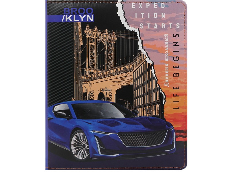 Дневник школьный 48л. 1-11классы ADVENTURE BEGINS (кожзам, поролон) Д48-8180