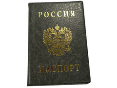 52359 [2203.В-106]Обложка для паспорта РФ герб тиснение серая