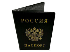 52361 [2203.В-107]Обложка для паспорта РФ герб тиснение чёрная