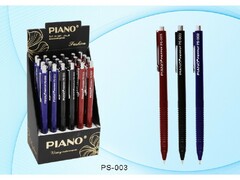 52369 [PS-003]Ручка масляная "PIANO" автомат. цветной корпус 0,7 мм СИНЯЯ (24шт/уп)