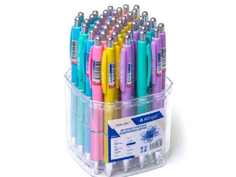 Ручка шариковая «ALINGAR» автомат. цветной корпус 0,7 мм СИНЯЯ (40шт/уп) AL-4422