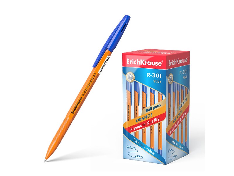 Ручка шариковая «ERICH KRAUSE» оранжевый корпус 0,7 мм СИНЯЯ (50шт/уп)
