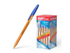 52384 [R-301]Ручка шариковая «ERICH KRAUSE» оранжевый корпус 0,7 мм СИНЯЯ (50шт/уп)