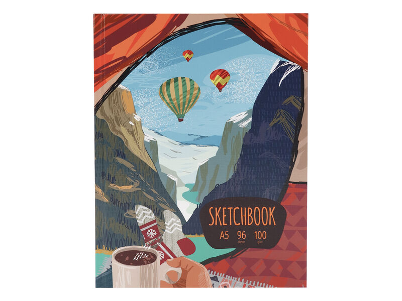 Купить оптом Скетчбук А5 96л. MOUNTAIN (7БЦ, глян. лам., лен) С96-1369 в Луганске
