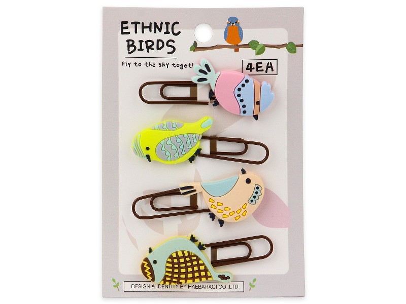 Набор закладок-скрепок ПТИЧКИ 4 шт ЗК-6313