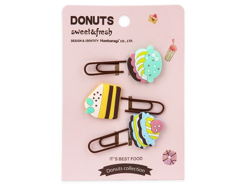 Набор закладок-скрепок ПИРОЖНЫЕ 3 шт ЗК-6319