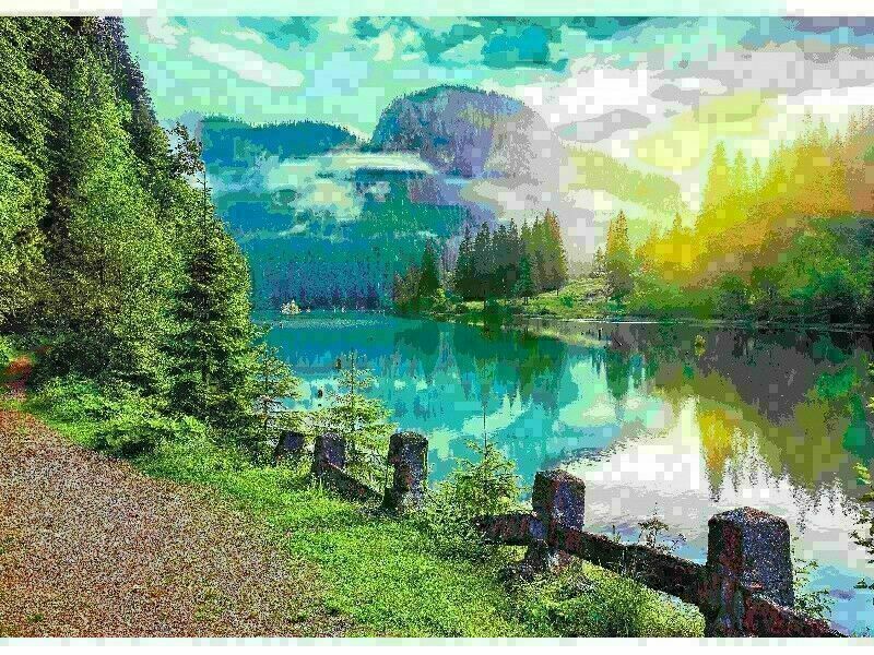 Алмазная мозаика 30х30 см ЖИВОПИСНЫЙ ВИД (с подр., с полн. заполн., класс.)