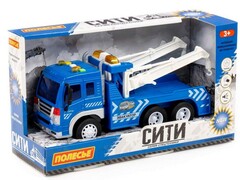 53005 [86525]Автомобиль-эвакуатор инерц. "Сити" (свет, звук) синий в коробке