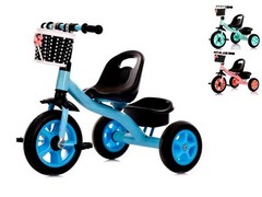 53063 [BC7011941]Велосипед трехколесный (колеса ПВХ, корзинка, багажник) ЗЕЛЕНЫЙ BC7011941