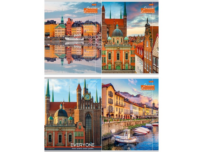 Тетрадь ЛИНИЯ 96л. ГОРОДА МЕЧТЫ (цвет. мелов. обл., второй блок)