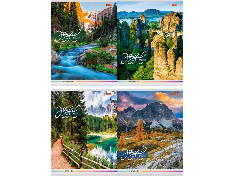 Тетрадь ЛИНИЯ 96л. ВОЛНУЮЩИЕ ПЕЙЗАЖИ (цвет. мелов. обл., второй блок)