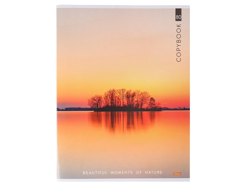 Тетрадь КЛЕТКА А4 80л. ПОТРЯСАЮЩИЙ ЗАКАТ (цвет. мелов. обл., второй блок)