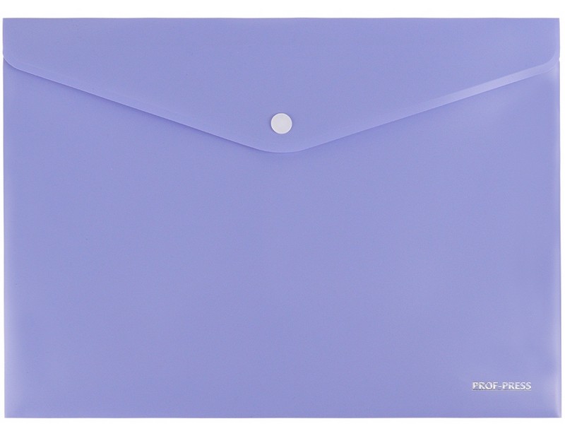 Папка-конверт А4 на кнопке 180мкм ГОЛУБАЯ ПК-3023