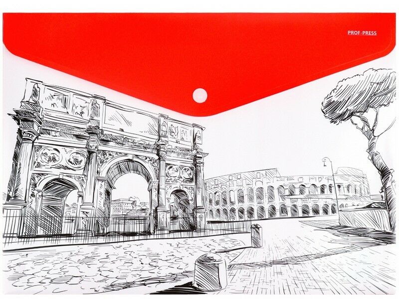 Папка-конверт А4 на кнопке 180мкм "CITY"