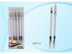 53404 [CQ-111 белая]Ручка гелевая прозрачный корпус 0,6мм БЕЛАЯ (12шт/уп)